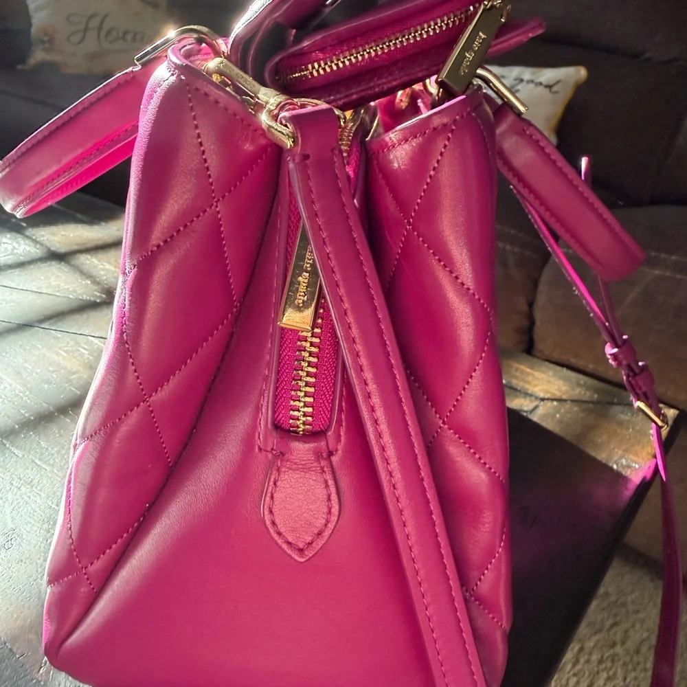 Kate Spade Fuchsia Quilted Shoulder Bag Set - Picture 9 of 10